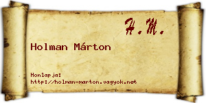 Holman Márton névjegykártya